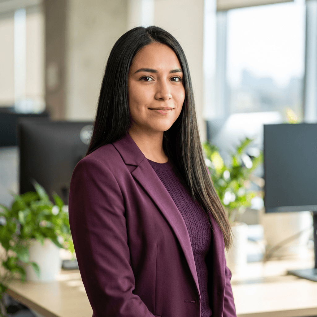 Emily Rodriguez smiling in an office