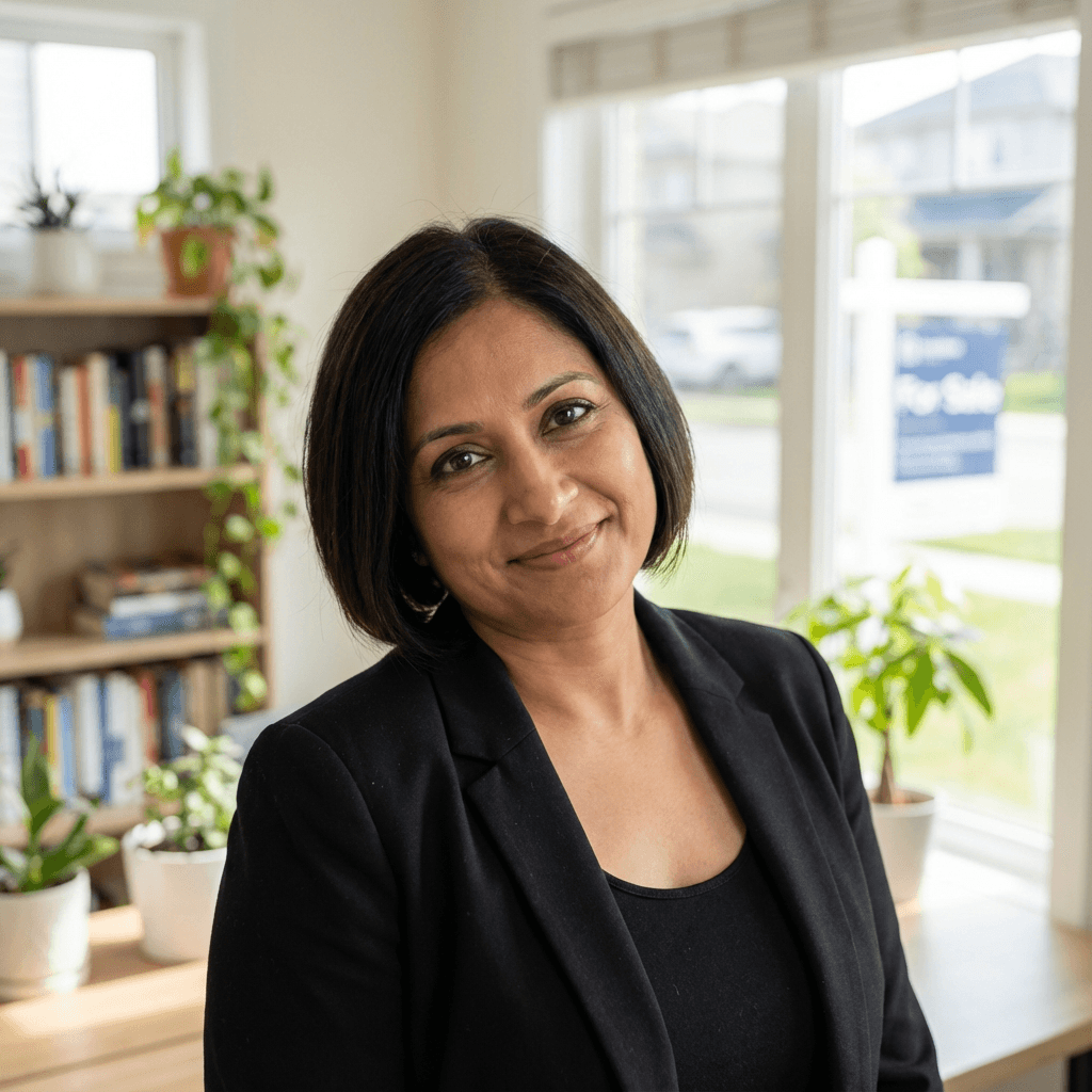 Priya Patel, female professional in her mid 30s, South Asian, warm and attentive style
